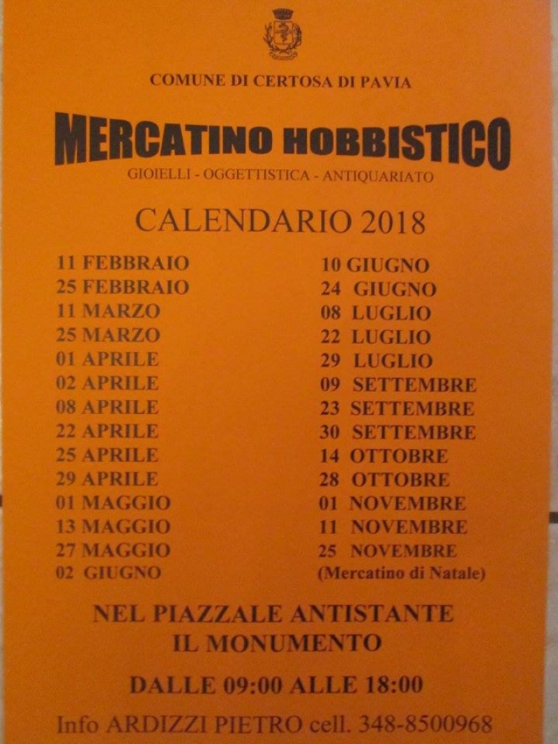 MERCATINO HOBBISTICO DI CERTOSA DI PAVIA 2018