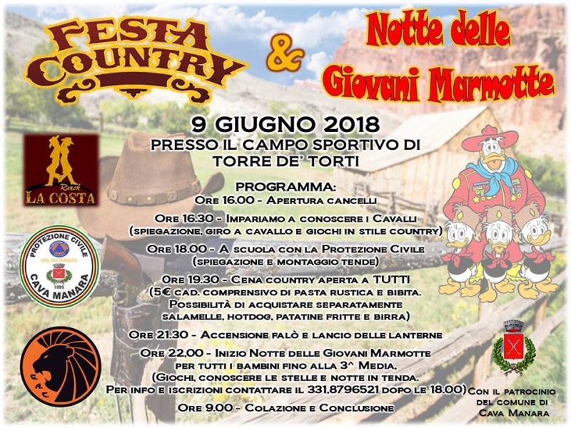 FESTA COUNTRY & NOTTE DELLE GIOVANI MARMOTTE DI CAVA MANARA