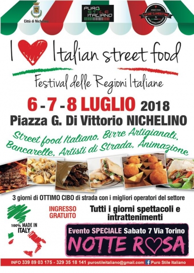 I LOVE ITALIAN STREET FOOD - FESTIVAL DELLE REGIONI ITALIANE E LA NOTTE ROSA DI NICHELINO 2018