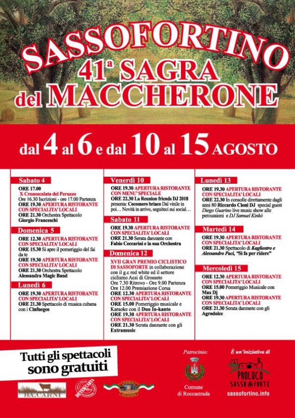 41° SAGRA DEL MACCHERONE DI SASSOFORTINO