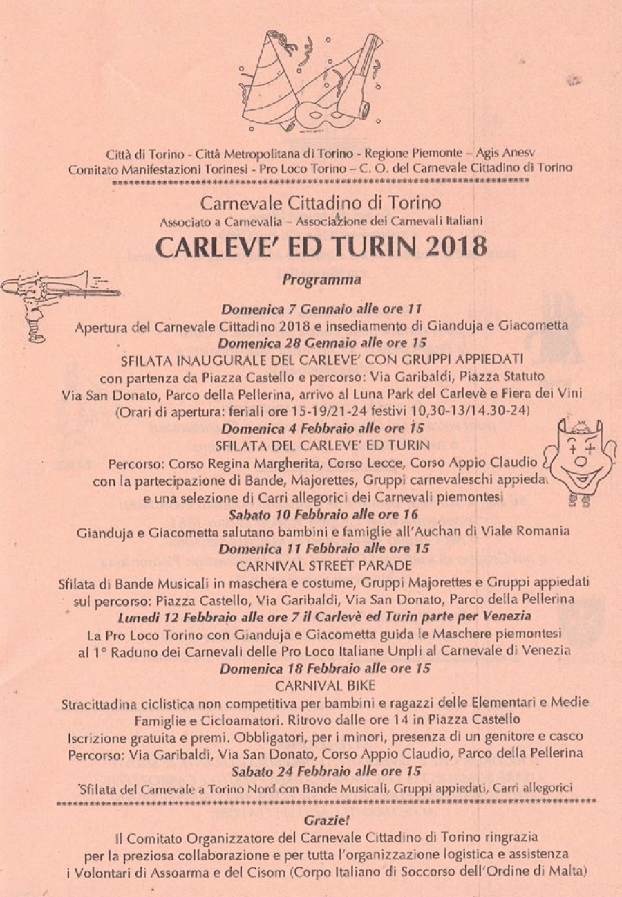 CARLEVE' ED TURIN 2018 - CARNEVALE DI TORINO